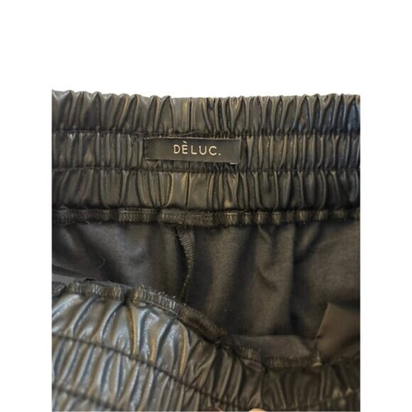 Deluc Black Vegan Leather Shorts  Medium - Picture 3 of 6
